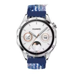 Samsung Gear S3 Frontier R760 - S3 Classic R770 22mm Uyumlu Metal Klips Solo Fiberlink Örgü Kordon Mavi Beyaz