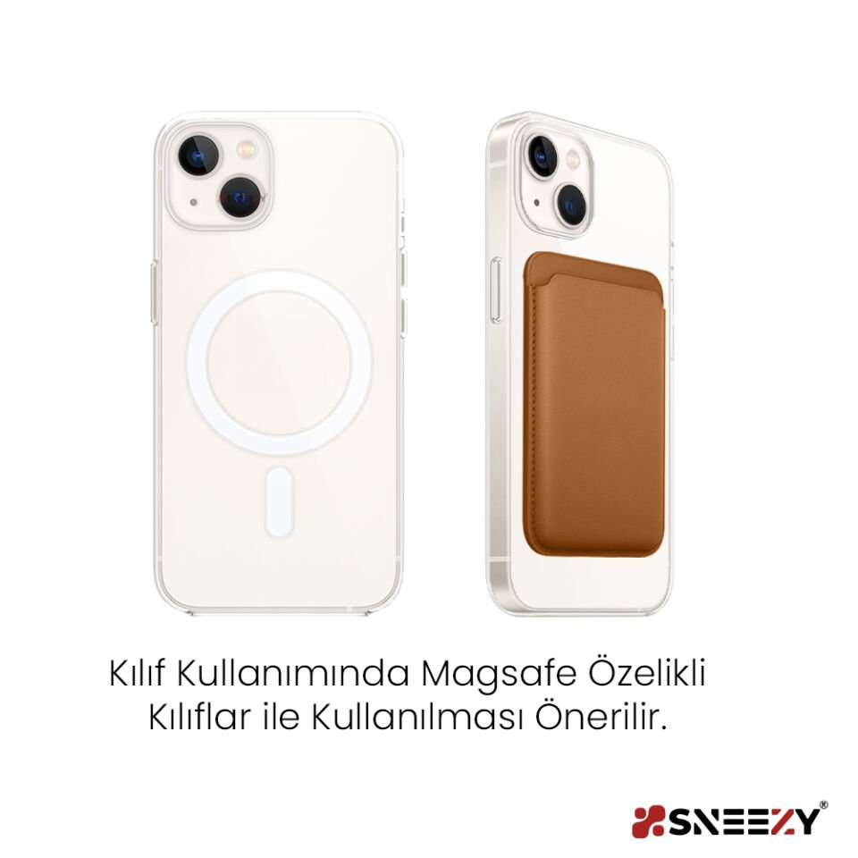 Sneezy İphone 17-17 Air -17Pro-17 Pro max Uyumlu Birinci Sınıf Magsafe Cüzdan Magsafe Deri Kartlık Kahverengi