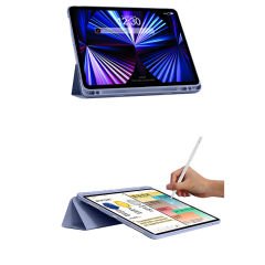 Apple iPad Pro 12.9 İnç 3.4.5.6. Nesil Kılıf Craft Kalem Bölmeli Uyku Modlu Kapaklı Smart Case Mavi - Mavi