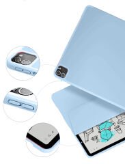 Apple iPad Pro 12.9 İnç 3.4.5.6. Nesil Kılıf Craft Kalem Bölmeli Uyku Modlu Kapaklı Smart Case Mavi - Mavi