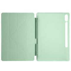Samsung Galaxy Tab S9 X710 11 İnç Katlanabilir Kalemlikli Standlı Akıllı Kılıf Yeşil - Yeşil